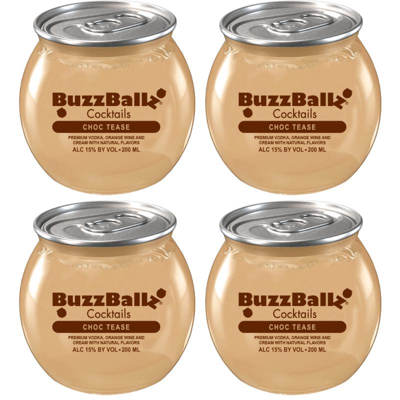 Buzzballz Choc Tease Pre-Mixed Cocktails 4-Pack