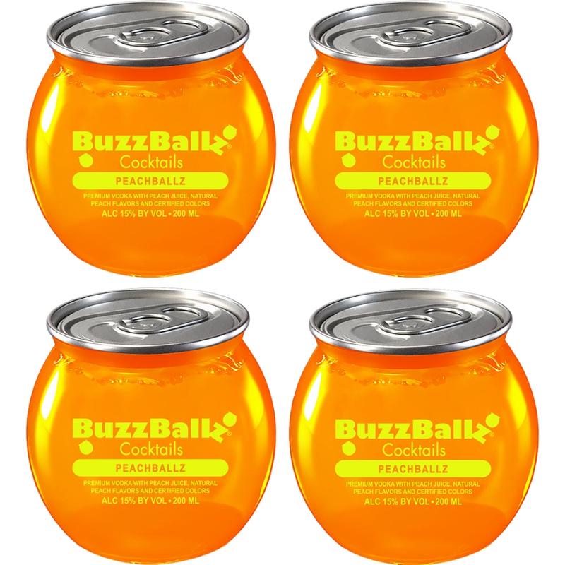 Buzzballz Peachballz Pre-Mixed Cocktails 4-Pack