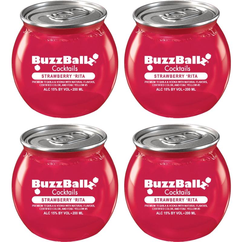 Buzzballz Strawberry 'Rita Pre-Mixed Cocktails 4-Pack
