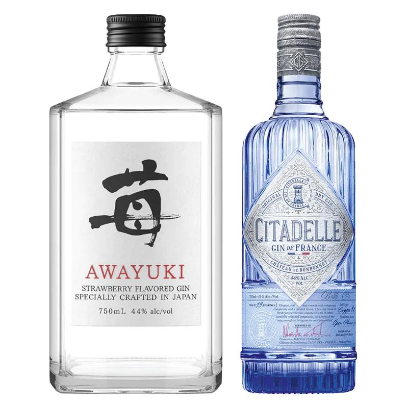 Awayuki Strawberry Flavored Gin & Citadelle Dry Gin Original Bundle