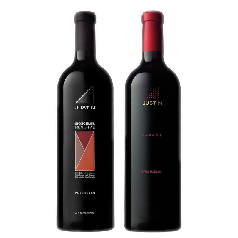 Justin Red Wine Isosceles Reserve Paso Robles & Justin Red Wine Savant Paso Robles Bundle