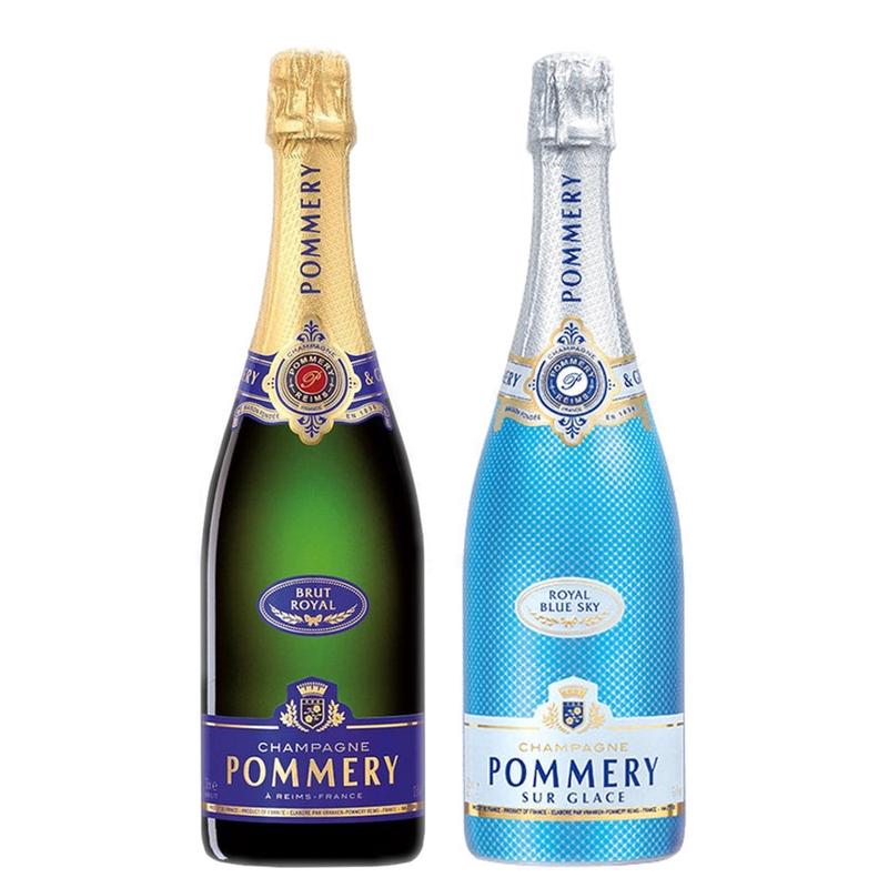 Pommery Champagne Brut Royal & Pommery Champagne Dry Royal Blue Sky Sur Glace Bundle