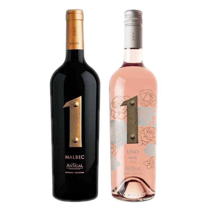 Antigal Malbec Uno Mendoza & Antigal Rose Wine Uno Mendoza Bundle