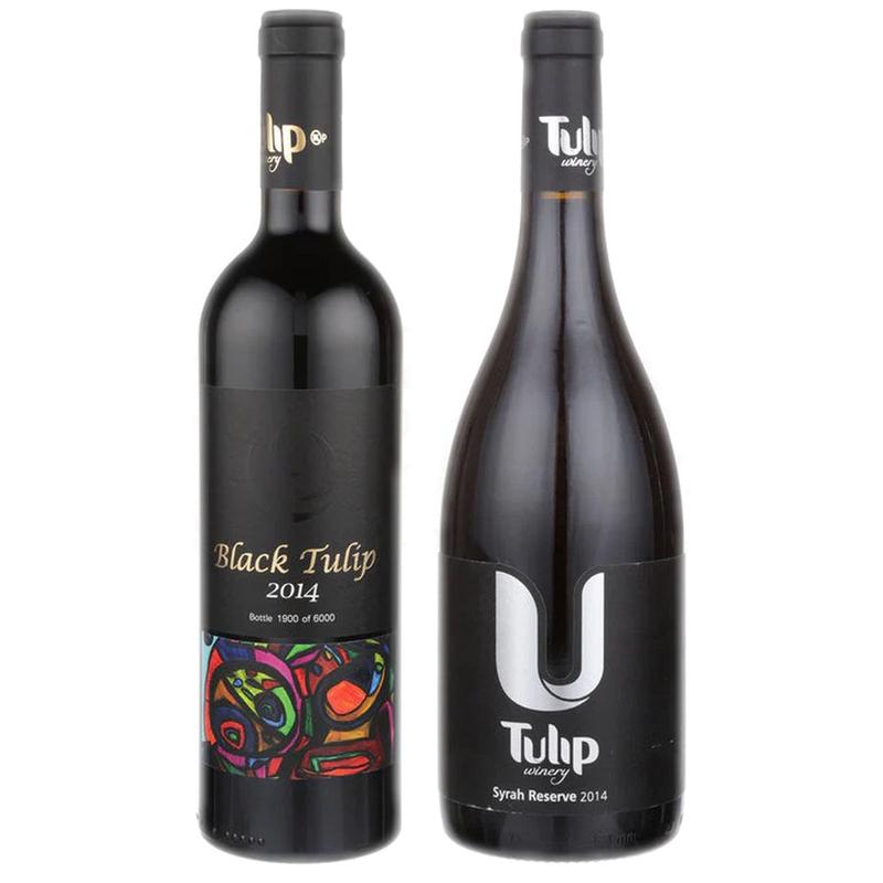 Tulip Dry Red Black Tulip Galilee & Tulip Syrah Reserve Kfar Yuval Vineyard Upper Galilee Bundle