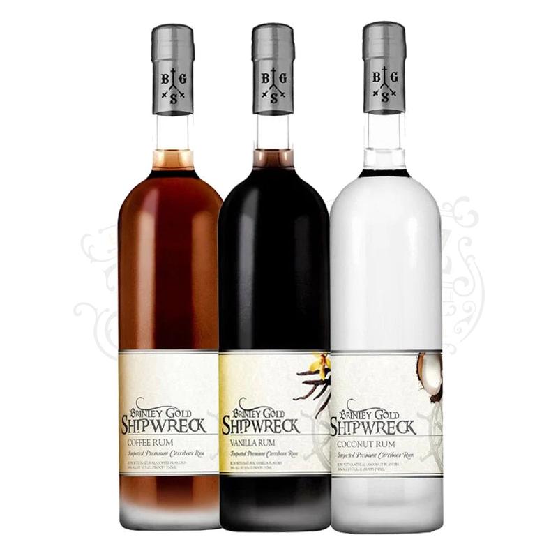 Brinley Gold Shipwreck Vanilla, Coffee & Coconut Rum Bundle